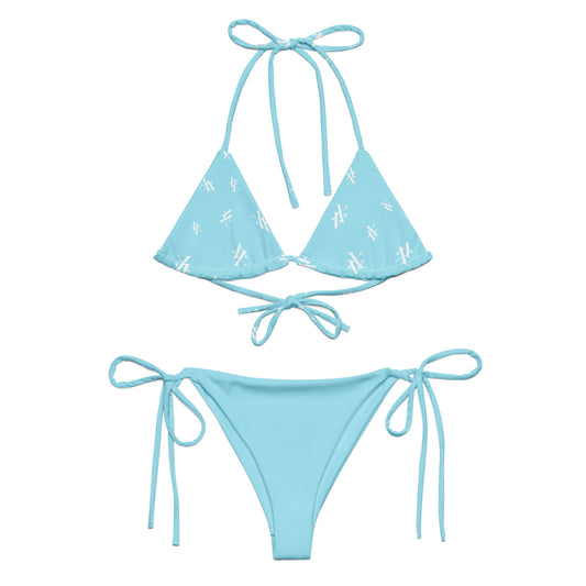 XV Luxury | String Bikini Set - Cyan & White